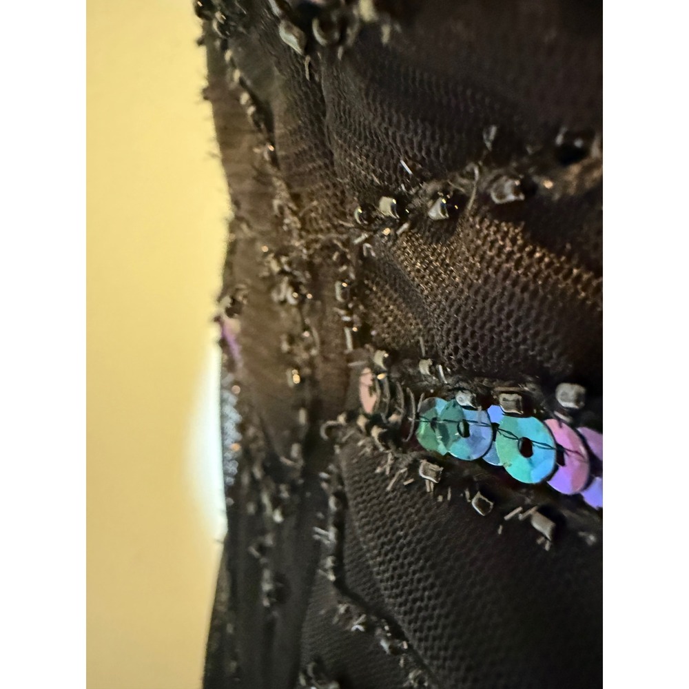 Babeyond Black boho Sequin Beaded Flapper Dress 1920s Gatsby Fringe S whimsigoth - Picture 2 of 4